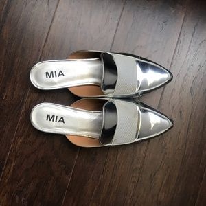 Silver slip on shoes